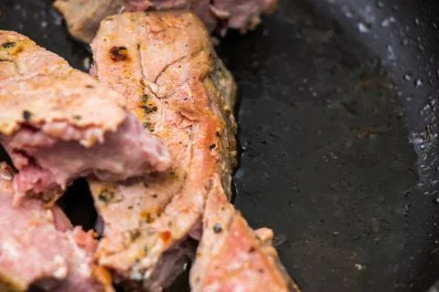 Chunks of fish meat Stock Photos