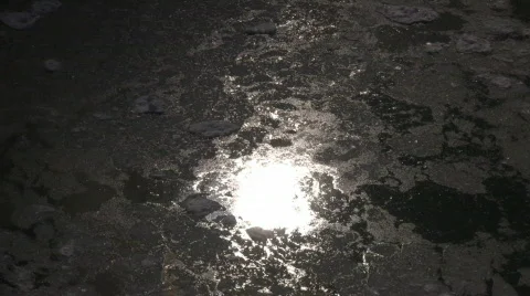 Chunks of ice gently flow down the river (High Definition) Stock Footage 64619