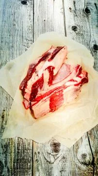 Chunks of meat on the bone. Stock Photos