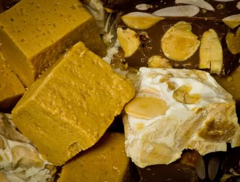 Chunks of nougat Foto stock