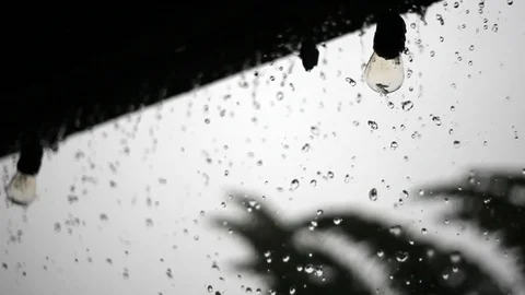 Chunks Of Rain Fall on Electric Lights Sound Stock Footage 96463170