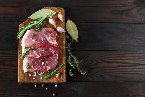 Chunks of raw meat. Stock Photos