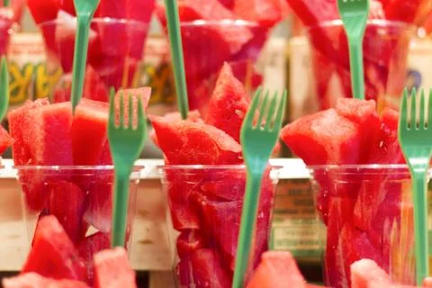 Chunks of watermelon Foto stock