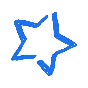 Chunky Five Point Star Shape Hand Drawn In A Whimsical Vector Illustration Stock Illustration