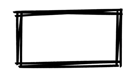 Chunky hand drawn frame, loopable doodle animation on a white background Stock Footage 270322265