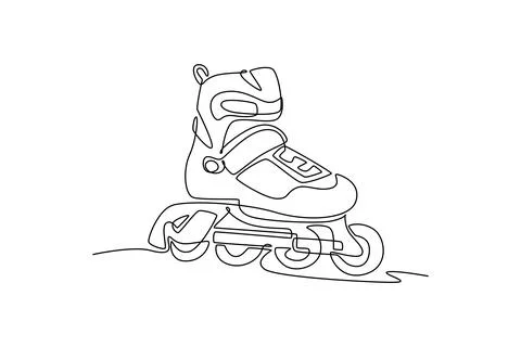 Chunky recreational inline skate. Protective padded boot Stock-Illustration