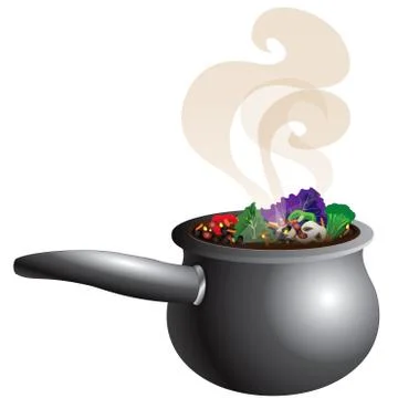 Chunky Soup Pot Stock Illustration