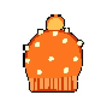 Chunky winter hat knit pixel art vector illustration Stock Illustration