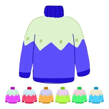 Chunky winter sweater cozy vector cartoon graphic Stock Illustration