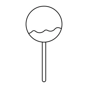 Chupachups cake pops line doll girl icon Stock Illustration