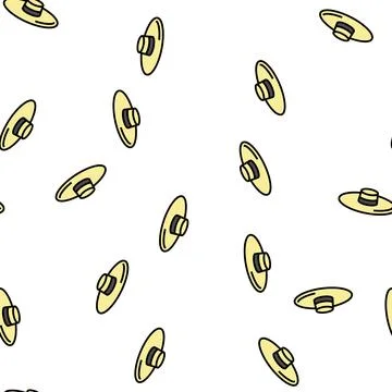 Chupalla hat cap vector seamless pattern Stock Illustration