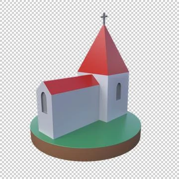 Church 3D icon Stock Illustration