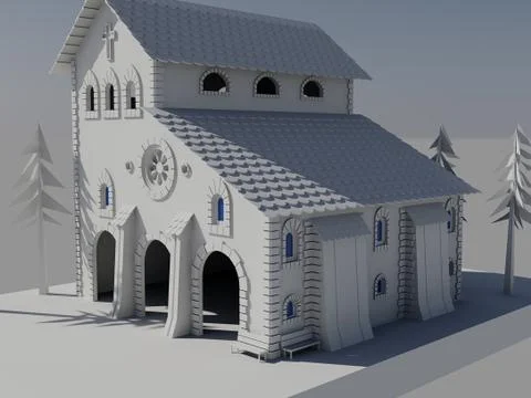 Church 3d nº005 스톡 일러스트