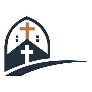 Church abstract logo design vector art and illustration 库存插图