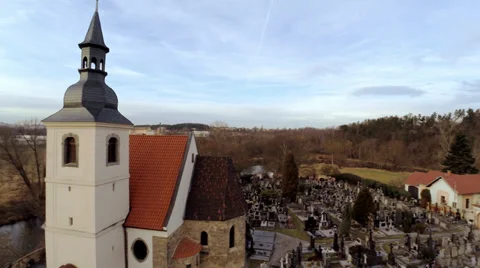 Church from the air Stock Footage 35343244