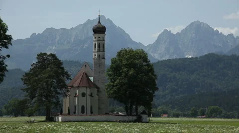 Church in the Alps Stock Footage 1065559
