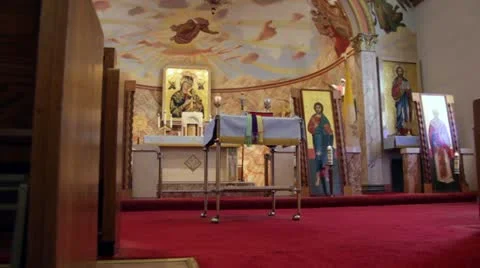 Church Alter Dolly Stock Footage 12593033