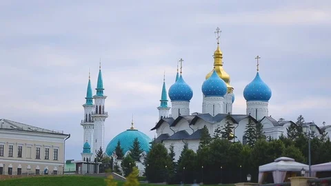 A Church and a mosque Stock Footage 81068379