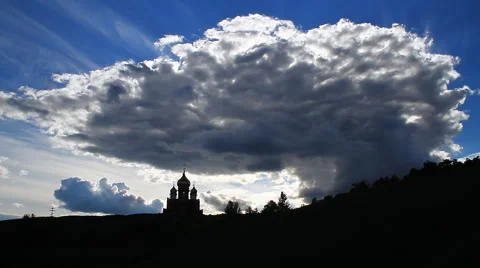 The Church and the Sky With Clouds. Video stock 68813354