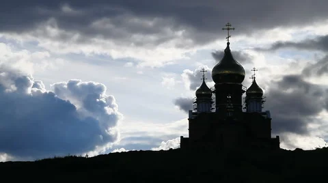 The Church and the Sky With Clouds. Stock-Footage 68814161