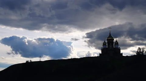 The Church and the Sky With Clouds. Stock-Footage 68814487