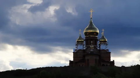 The Church and the Sky With Clouds. Stock Footage 68814925