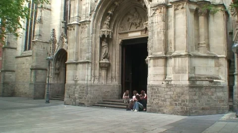 Church and Trees Stock Footage 1038363