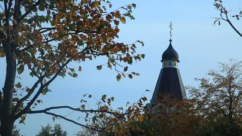 Church and trees Stock Footage 140424445