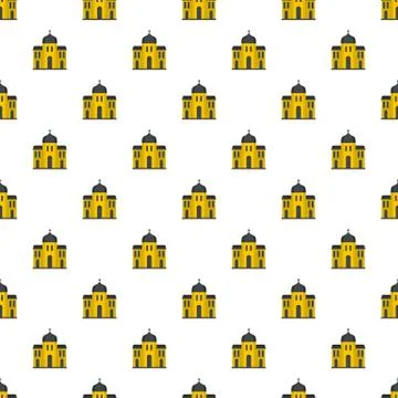 Church architecture pattern seamless Stock Illustration