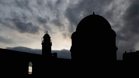 Church of Ascension in Jerusalem :  Time Lapse at Sunrise with Fast Clouds Stock Footage 170126532