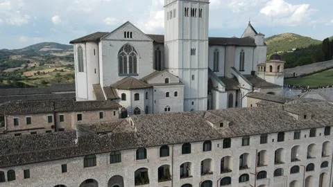 Church of Assisi - Drone Stock Footage 290239418