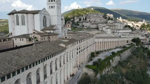 Church of Assisi - droneshot Stock Footage 290239375