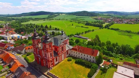 Church of The Assumption in Prestice. Stock Footage 76500531