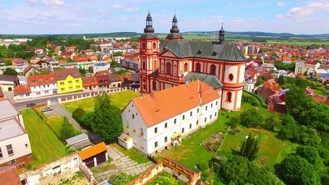 Church of The Assumption in Prestice. Stock Footage 76500667