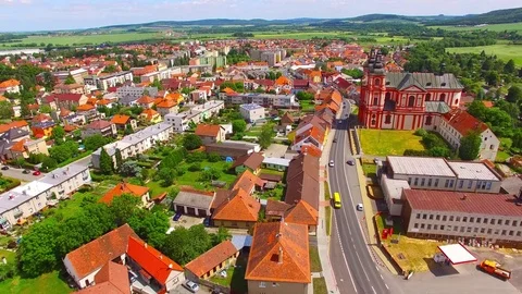 Church of The Assumption in Prestice. Stock-Footage 76500702