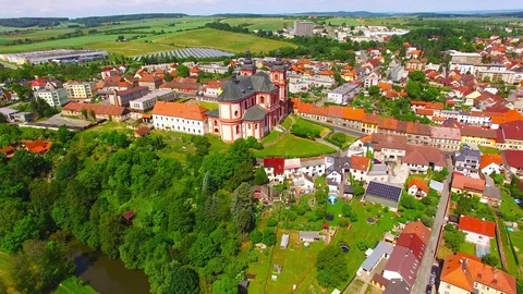 Church of The Assumption in Prestice. Video stock 76501145