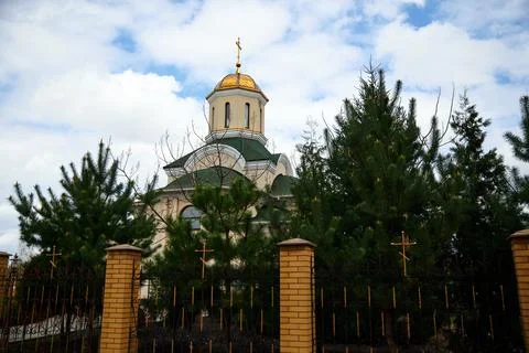 Church attributes and view inside Stock Photos