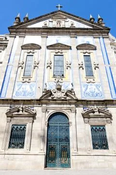 Church with azulejos (tiles), Porto, Douro Province, Portugal Stock Photos