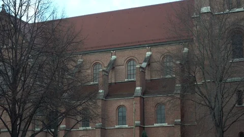 Church in the backgorund with trees Video stock 100321973