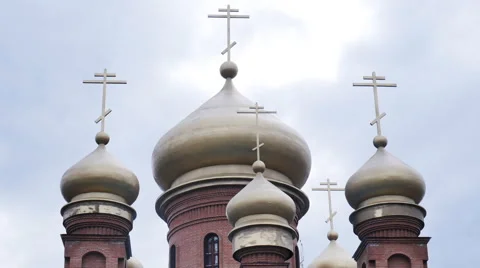 Church on a background of clouds, timelapse Video stock 63794075