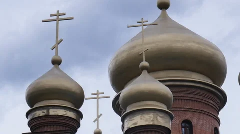 Church on a background of clouds, timelapse Stock Footage 63814818