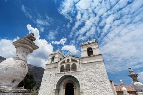 Church on the background of cloudy sky Stock Photos