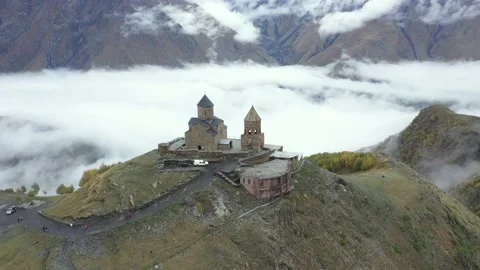 Church On The Background Of The Mountains Stockbeeldmateriaal 164873085