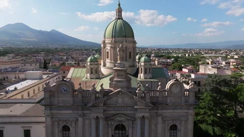 Church in Bartolo square in Pompeii, Blessed Virgin of the Rosary Stock Footage 247643511