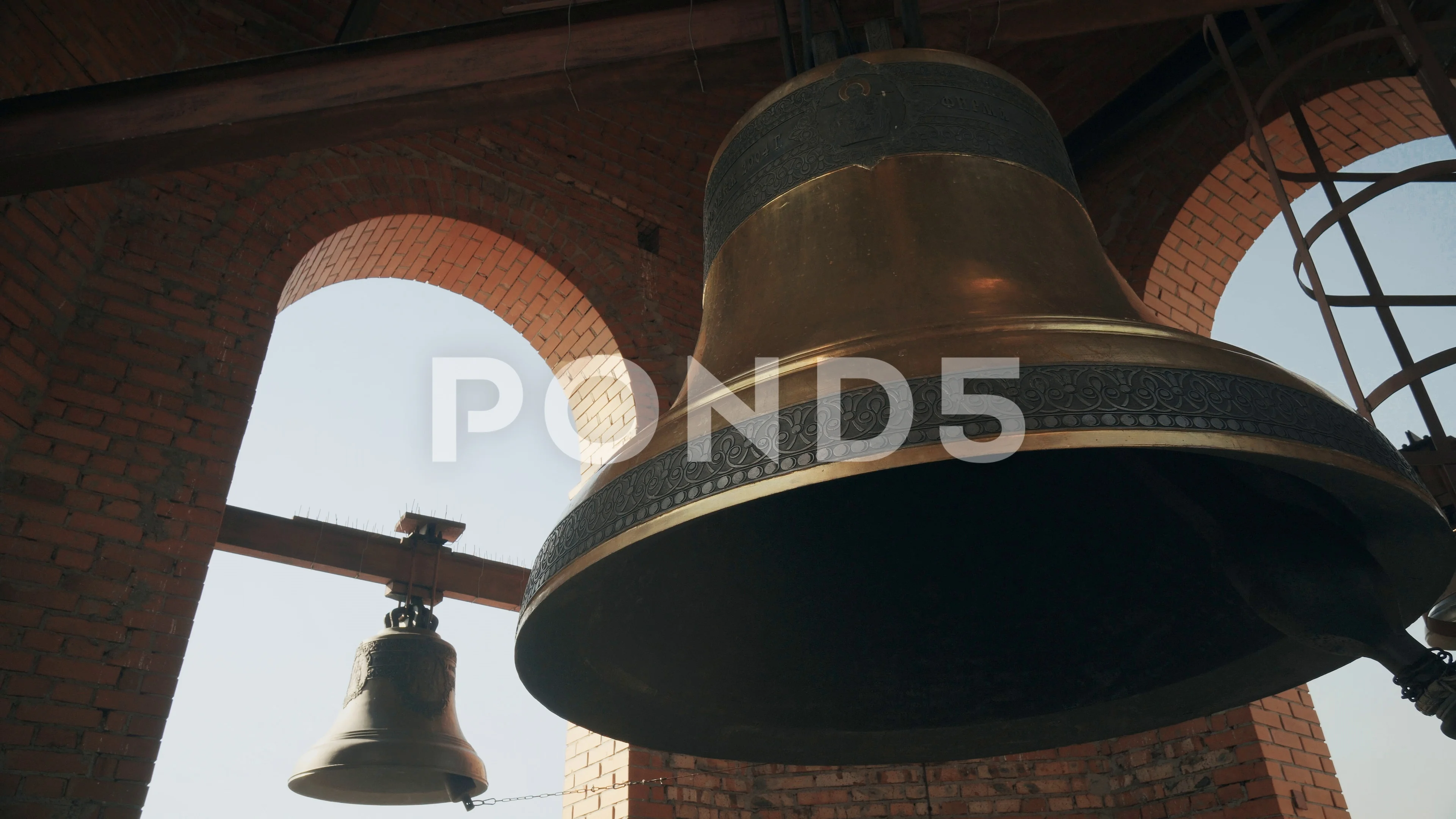 Church Bell Ringing With Audio., Stock Video