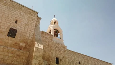 Church bells in bethlehem Stock Footage 145390778