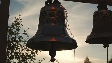 Church bells at sunset Stock Footage 75955871