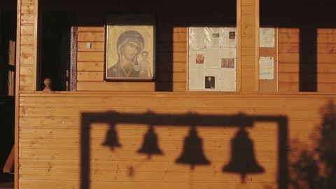 Church bells at sunset Stock Footage 75955965