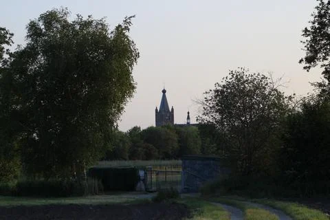 Church between trees Stock Photos