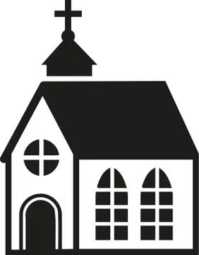 Church with big windows Stock Illustration